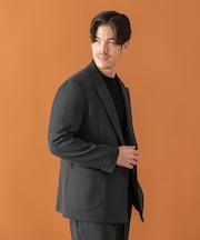LIFE STYLE TAILOR ツイードライクコンフォータブルダブルジャケット