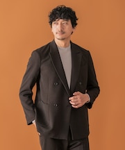 LIFE STYLE TAILOR ツイードライクコンフォータブルダブルジャケット