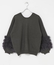 TORRAZZO DONNA 2WAY RABBIT FUR KNIT TOP