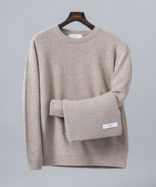 ウールカシミヤニット+マフラーセット