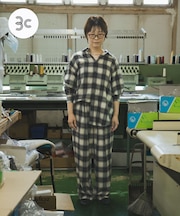 THE INDUSTRY WORKS 綿レーヨンオンブレネルパンツ