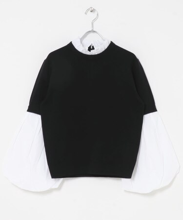 MARILYN MOON 14G WOOL 2WAY SLEEVE TOP