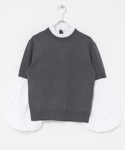 MARILYN MOON 14G WOOL 2WAY SLEEVE TOP