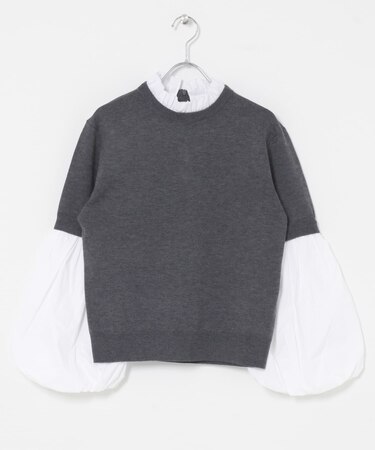 MARILYN MOON 14G WOOL 2WAY SLEEVE TOP