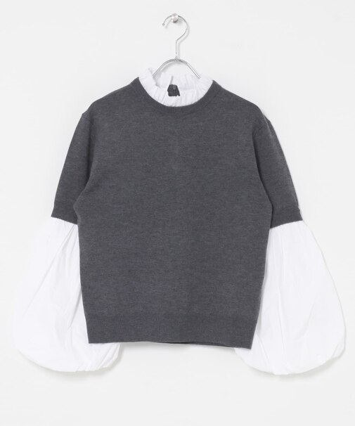 MARILYN MOON 14G WOOL 2WAY SLEEVE TOP