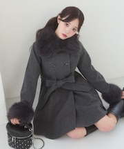 ∞マルチwayフェイクファーカラーフレアコート