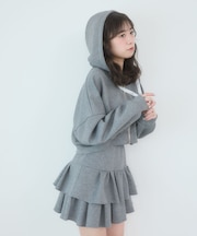 ∞ドロストリボンラインストーンパーカー