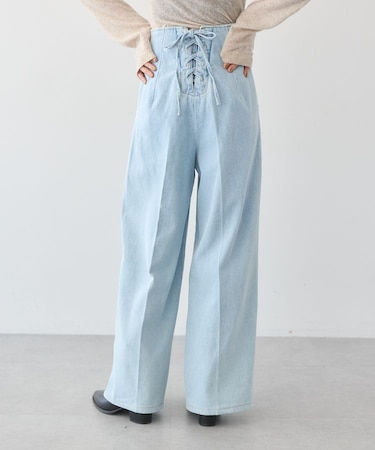 【WEB限定】フロントZIPバックレースアップデニム