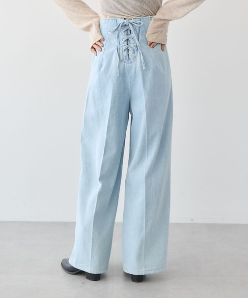 【WEB限定】フロントZIPバックレースアップデニム