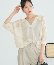 レーシースキッパーポロニットプルオーバー