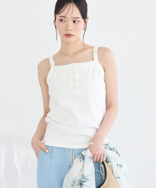 【接触冷感・抗菌防臭】ヘンリーネックキャミソール