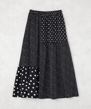 パッチワークドットフレアスカート