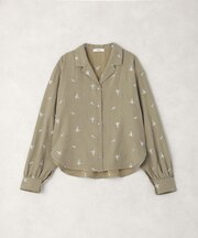 総刺繍開襟シャツ