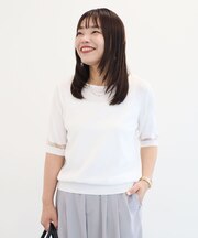 袖シアーニットプルオーバー