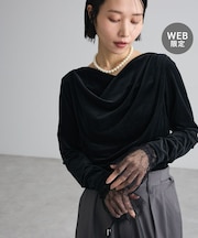 【WEB限定】シアーベロアオフショル長袖プルオーバーⅡ