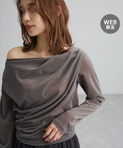 【WEB限定】シアーベロアオフショル長袖プルオーバーⅡ