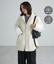 フード取り外し薄中綿コート