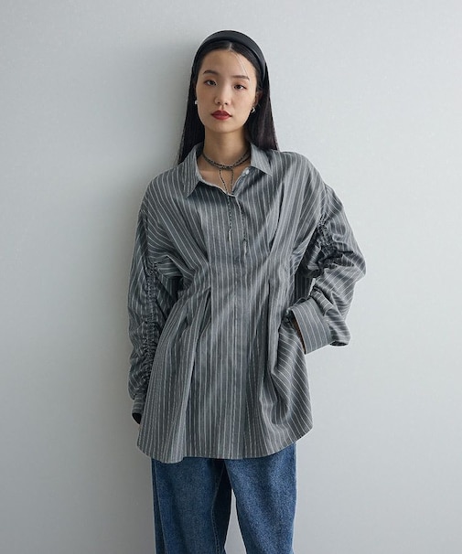 【WEB限定】ドロストシャーリングウエストタックシャツⅢ