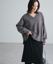 【WEB限定カラーあり】モールVネックニットプルオーバー