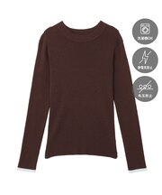 【WEB限定カラーあり】ここちリブ配色ニットプルオーバー