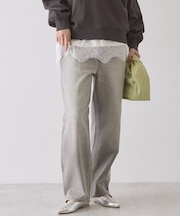 ルーズストレートデニムパンツ