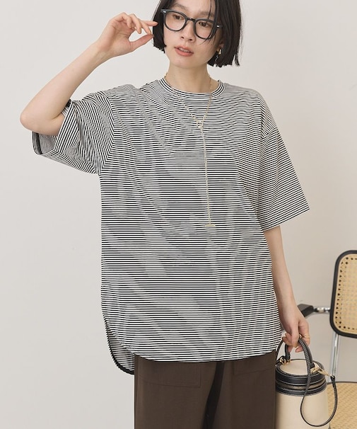 裾ラウンドTシャツ