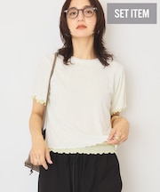 【2点セット】配色レイヤードメローTシャツ