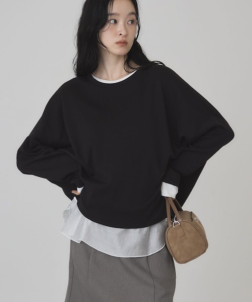 ロングスリーブコクーンプルオーバー
