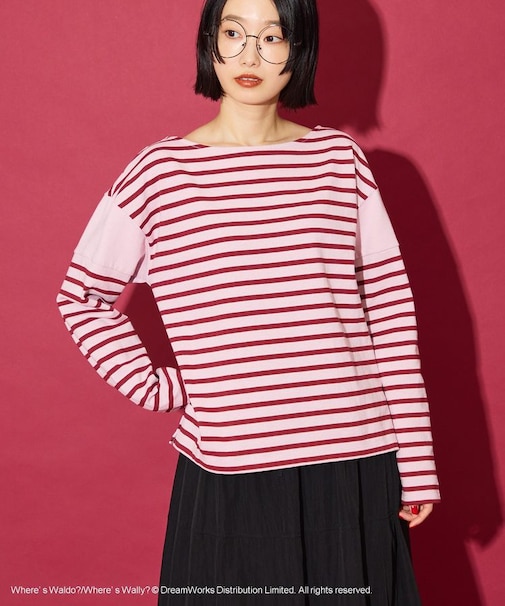 【WHERE'S WALLY?】ボートネックボーダーロンTEE