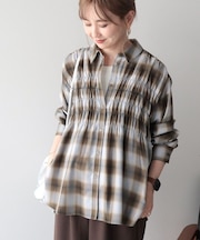 【イージーケア】チェックシャーリングシャツ