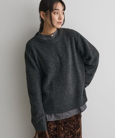 洗える/起毛クルーネックニットプルオーバー