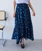 ボタニカルプリントデザインスカート