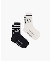 【A|X アルマーニ エクスチェンジ】A|Xロゴソックス（2足セット）