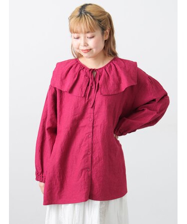 【Cross×Linen】セーラーカラーブラウス