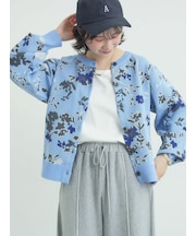 花柄スポンディッシュニットカーディガン