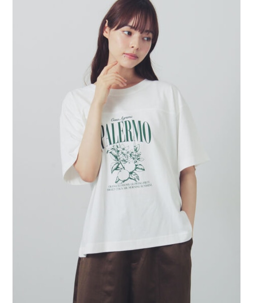 【接触冷感】切り替えプリントTシャツ