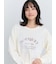 レース付きロゴプリントロングTシャツ