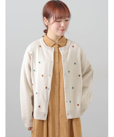 花刺繍カーディガン