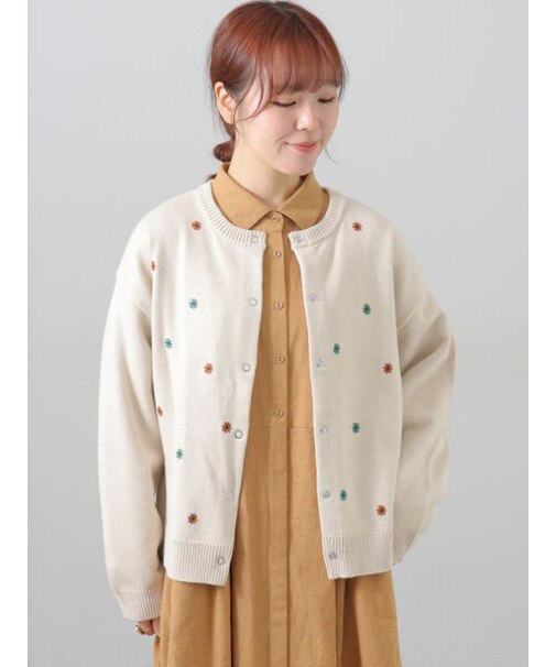 花刺繍カーディガン