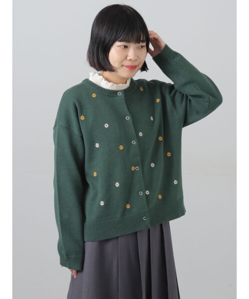 花刺繍カーディガン
