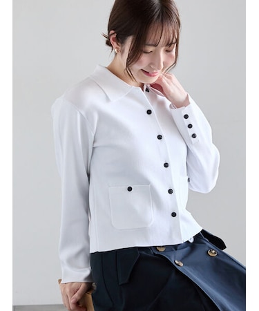 総針衿付きジャケットカーディガン《2026 spring catalog item》