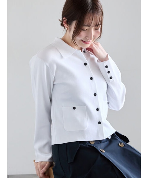 総針衿付きジャケットカーディガン《2026 spring catalog item》