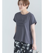 【接触冷感】エンボスロゴフレンチスリーブTシャツ
