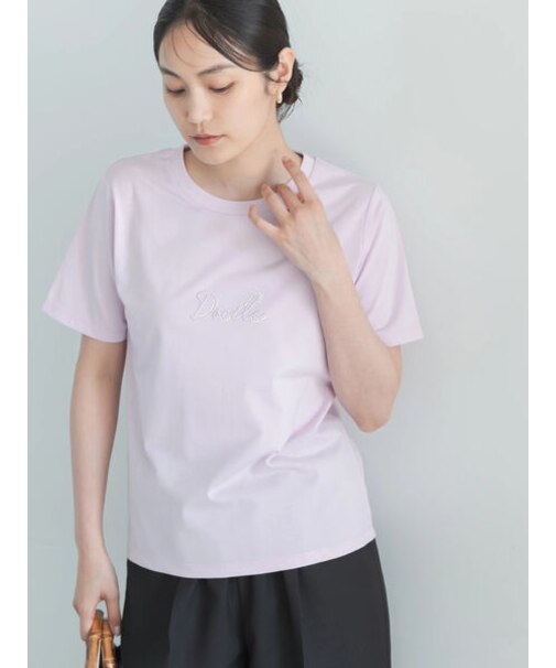 【接触冷感】パール&刺繍ロゴコンパクトTシャツ