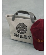 SMILEY柄生地刺繍トートバッグ