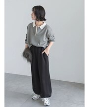 ダンボール裾ドロストイージーパンツ