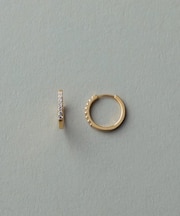 K18YG ダイヤモンド フープ ピアス