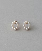 パール オーバル ピアス