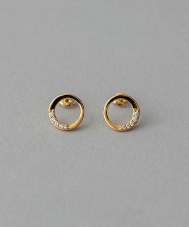 ビジュー サークル ピアス