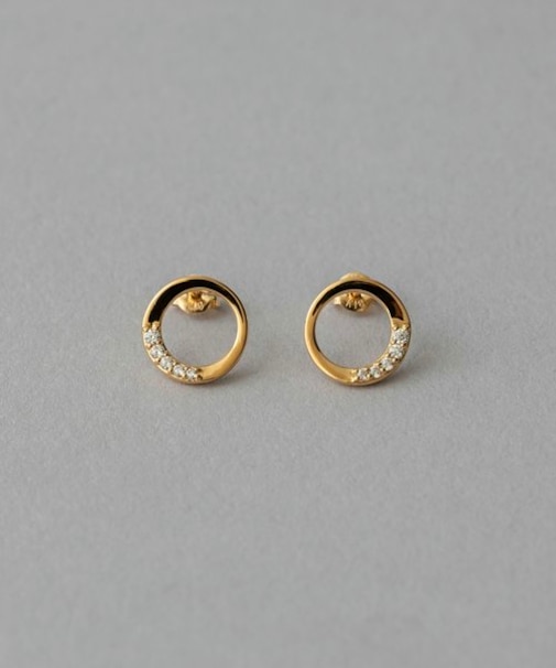 ビジュー サークル ピアス